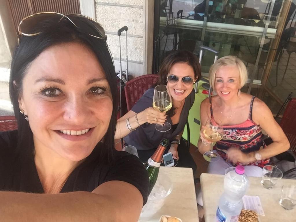 Enjoying Italian food and wine together in a restaurant in Chiusi Tuscany