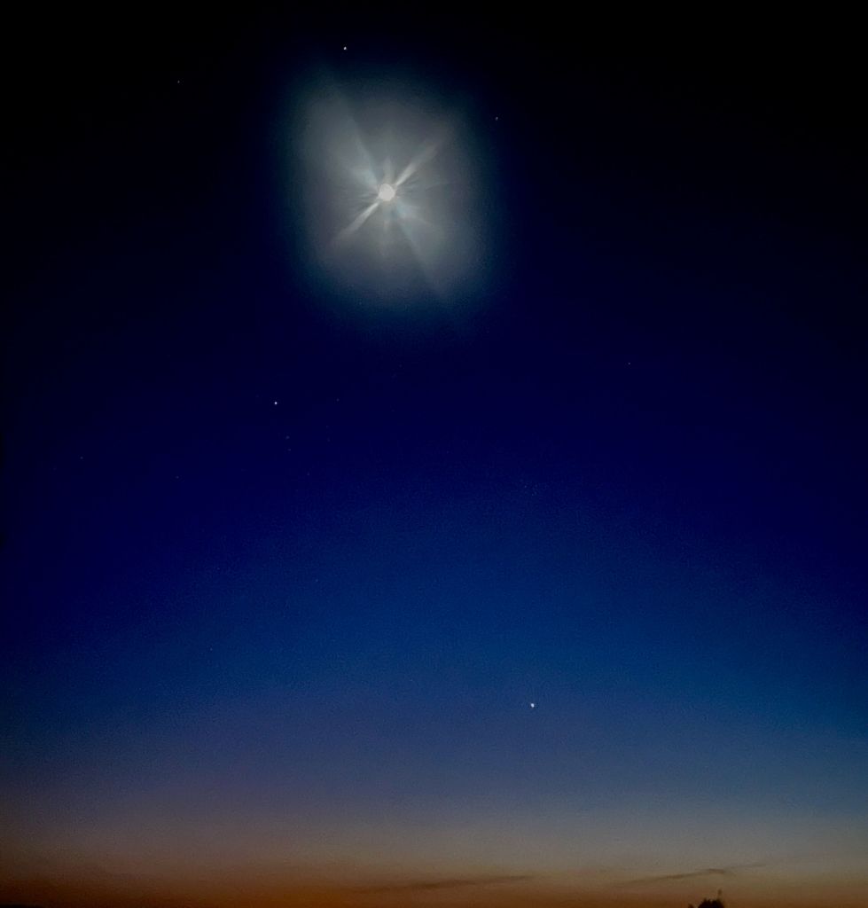 Star in the night sky during the Night of San Lorenzo in Umbria, Italy